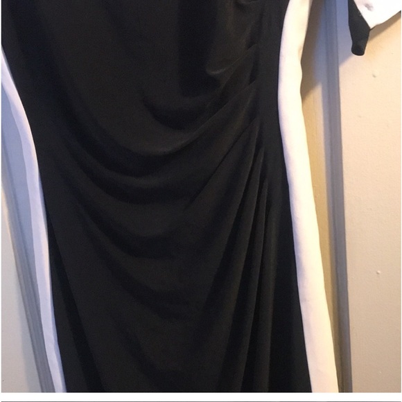 Chaps Midi  Bodycon Black And White Dress Woman's Size Medium - Picture 4 of 11